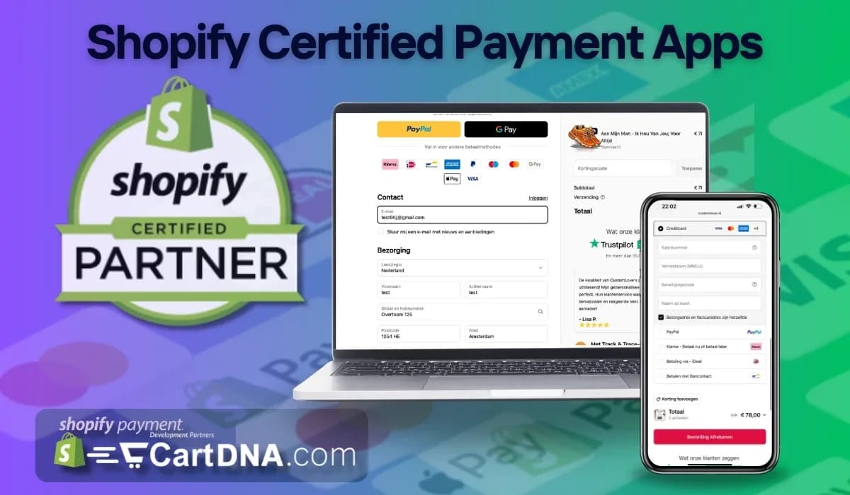 Shopify kasseflyt som viser betalingsbehandlingstrinn og risikopunkter